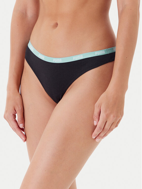 Puma Puma Set 3 perechi de chiloți tanga 907590 Negru