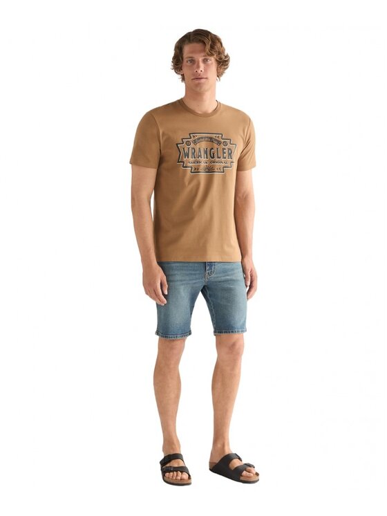 Wrangler Wrangler T-Shirt AMERICANA TEE Żółty Regular Fit