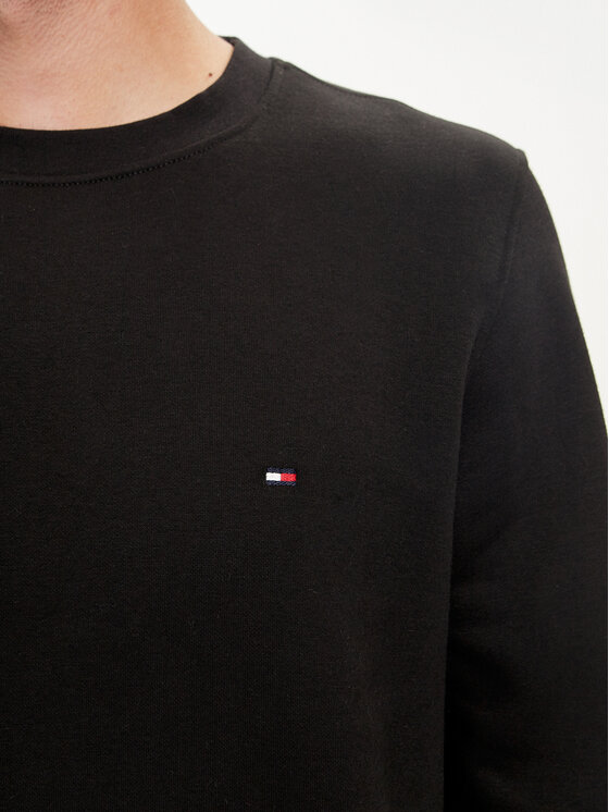 Tommy Hilfiger Tommy Hilfiger Sweatshirt Flag Logo MW0MW32735 Schwarz Regular Fit