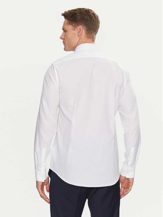 Calvin Klein Calvin Klein Koszula Non Iron Tonal Strct Slim Shirt K10K113848 Biały Regular Fit