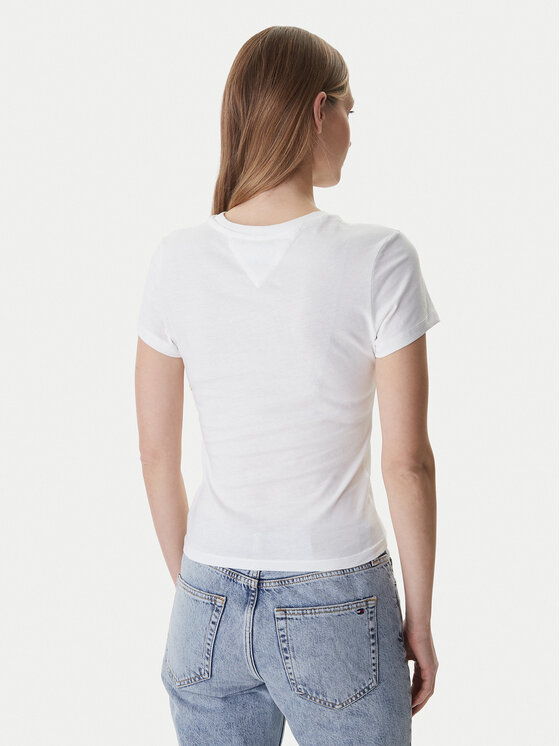 Tommy Jeans Tommy Jeans T-krekls DW0DW22273 Balts Slim Fit