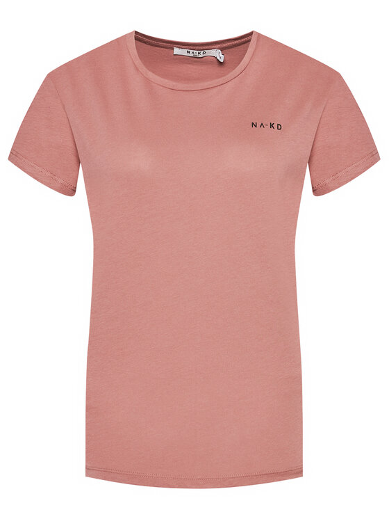 NA KD T Shirt Basic Logo 1044 000097 0176 003 Rosa Loose Fit