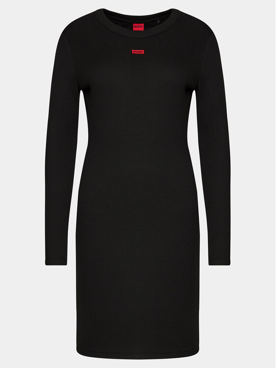 HUGO Hugo Vsakodnevna obleka Nemalia 50508635 Črna Slim Fit