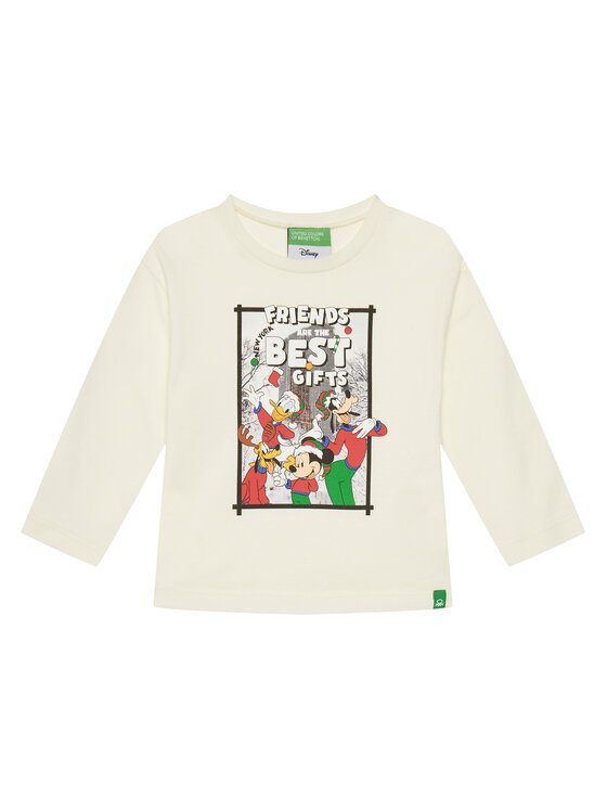 United Colors Of Benetton Bluzka 3ATNG10GP Écru Regular Fit