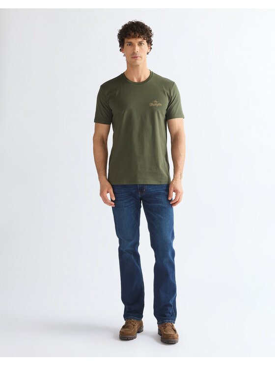 Wrangler Wrangler T-Shirt SMALL GRAPHIC TEE Zielony Regular Fit