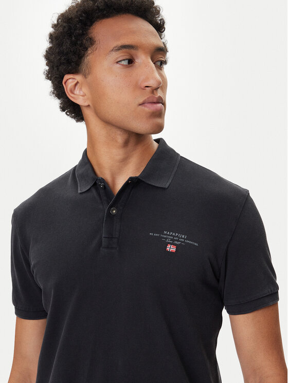 Napapijri Napapijri Tricou polo Elbas NP0A4GDL Negru Regular Fit