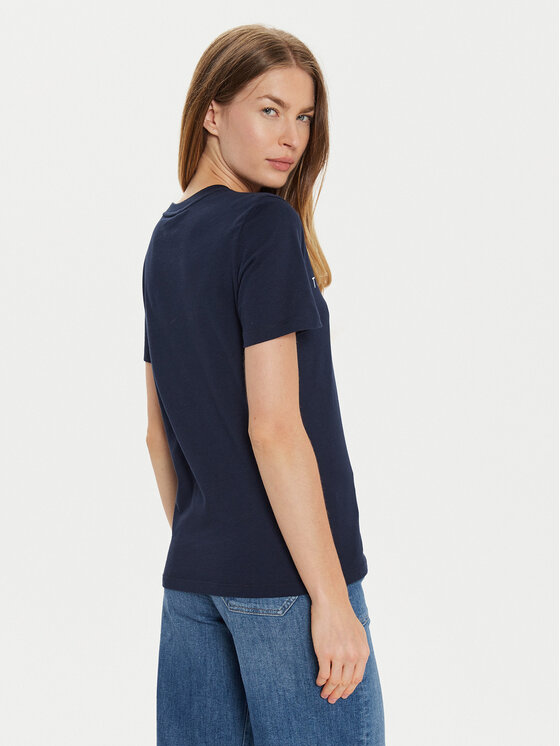 Tommy Hilfiger Tommy Hilfiger T-Shirt WW0WW40276 Granatowy Regular Fit