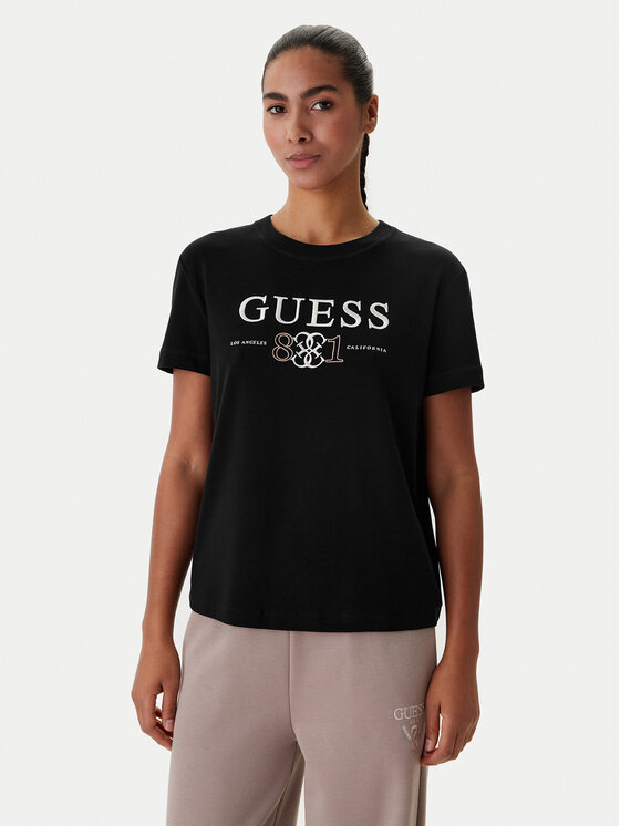 Guess Guess Футболка V6RI13 KD772 Чорний Regular Fit