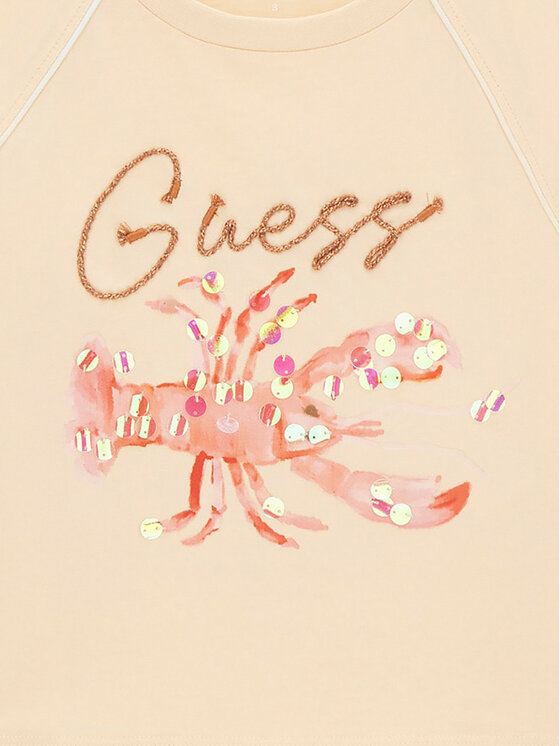 Guess Guess Тишърт J6GI08 K8HM4 Светлооранжев Regular Fit