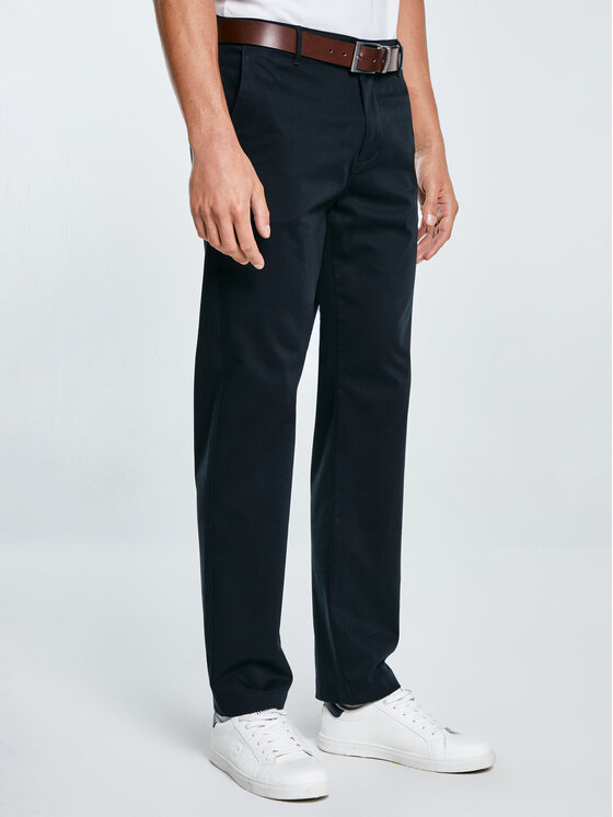 BIG STAR BIG STAR Chinosy TREVOR Czarny Slim Fit
