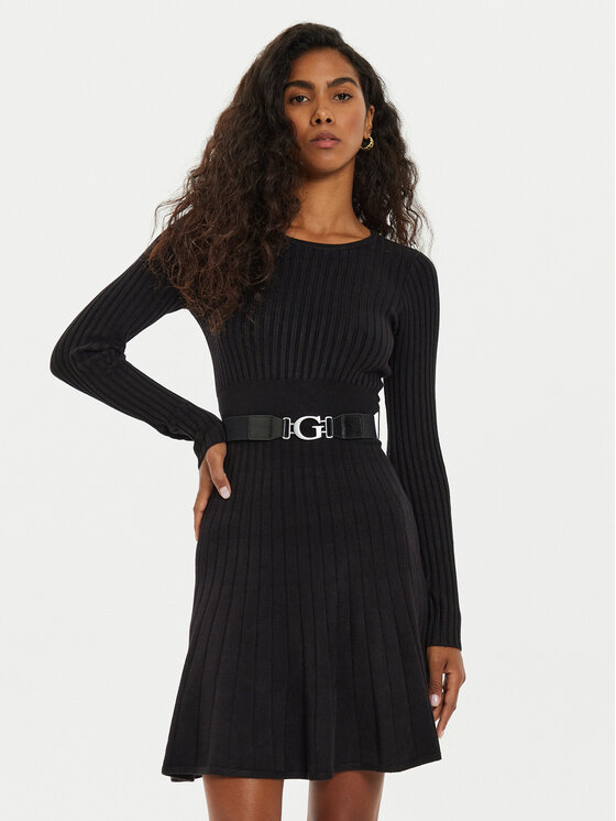 Guess Úpletové šaty W2BK29 Z2YJ2 Čierna Regular Fit