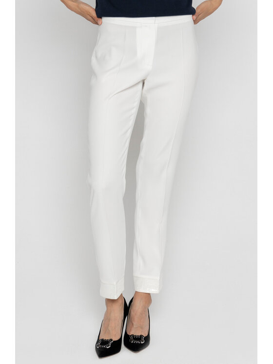 Deni Cler Milano Deni Cler Milano Spodnie materiałowe W-DC-5269-D5-H4-11-1 Kremowy Regular Fit