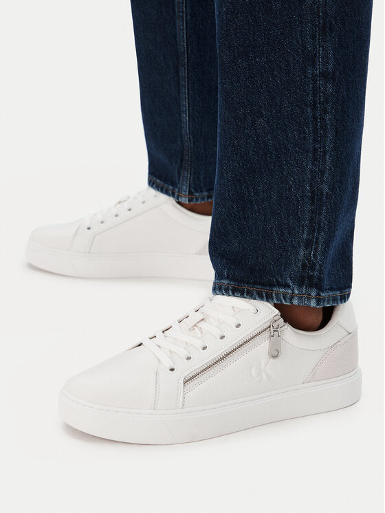 Calvin Klein Calvin Klein Sneakers Classic Cup Laceup Zip Lth YM0YM01437 Alb