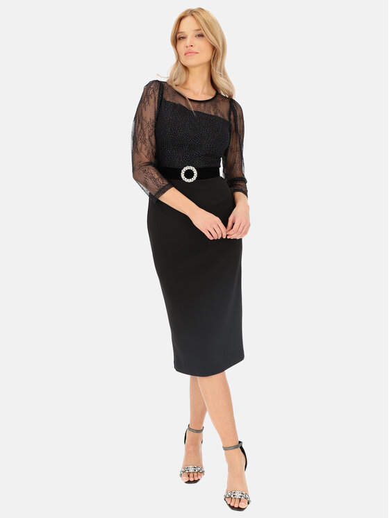 L’AF L’AF Sukienka wieczorowa Leona Czarny Regular Fit