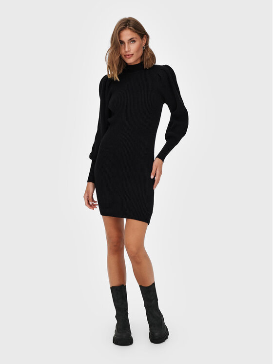 ONLY ONLY Sukienka dzianinowa Katia 15232502 Czarny Comfort Fit