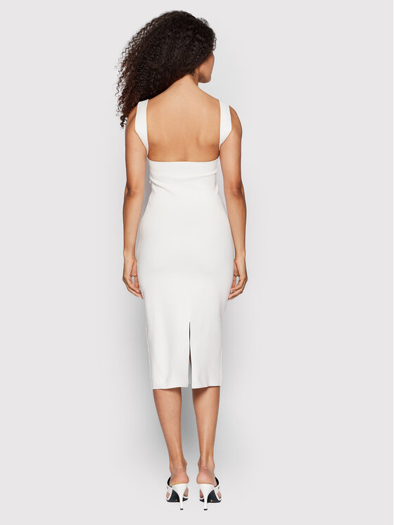Victoria Victoria Beckham Victoria Victoria Beckham Cocktail obleka Cut Out 1222KDR003590A Bela Slim Fit