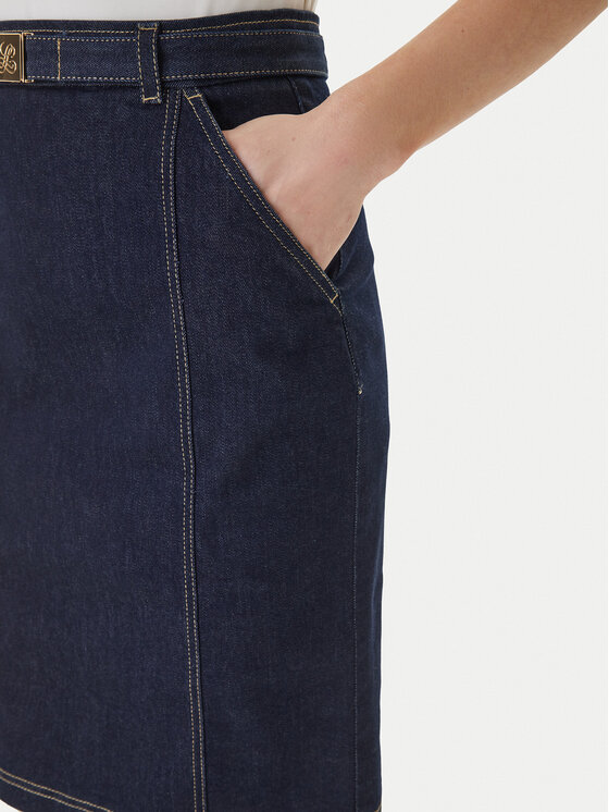 Luisa Spagnoli Luisa Spagnoli Džinsa svārki Tennista 542818 Tumši zils Slim Fit