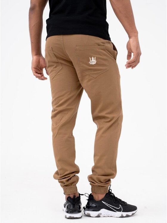 Jigga Wear Jigga Wear Joggery Na co dzień wygodne dzoger regulowane 90945 Brązowy Regular Fit