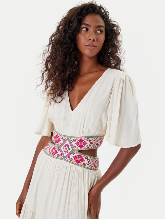 Desigual Desigual Sommerkleid Element 25SWVW98 Weiß Regular Fit