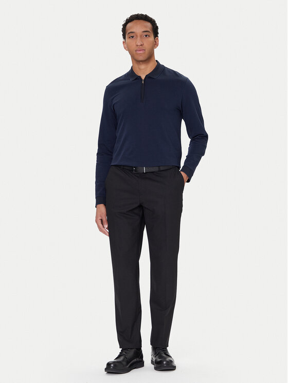 BOSS BOSS Тениска с яка и копчета H-Peduzzi 06 50549583 Тъмносин Regular Fit