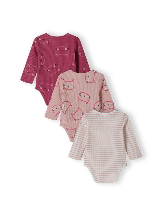 MINOTI MINOTI Komplet 3 par body 21babyrib3 Różowy Regular Fit