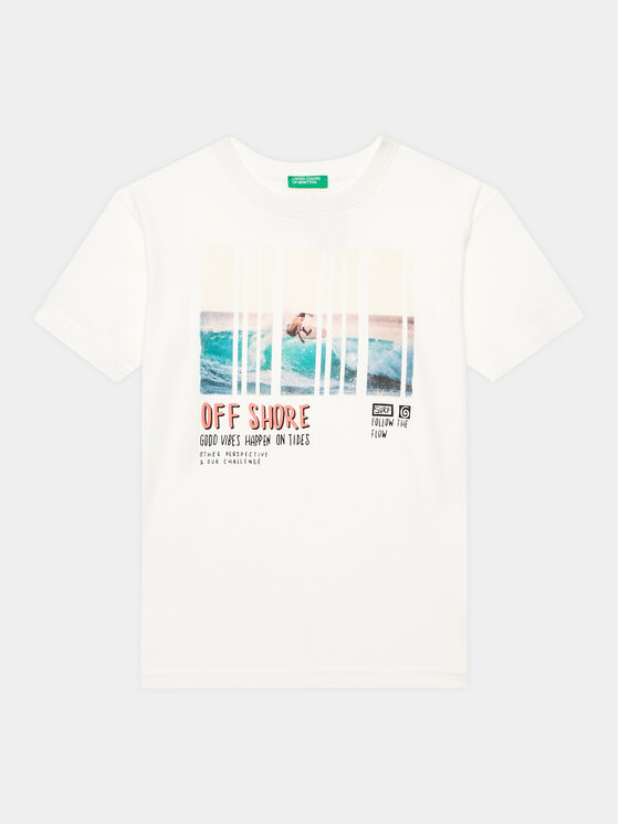 United Colors Of Benetton Majica 3096C10BL Bela Regular Fit