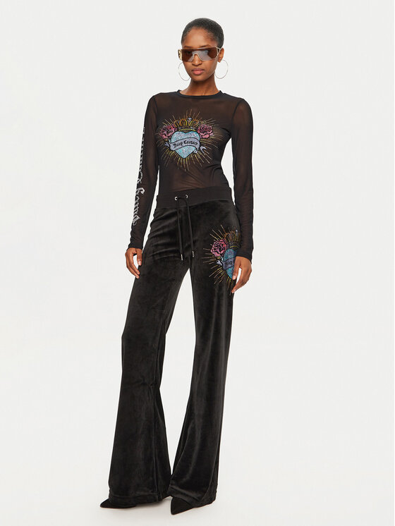 Juicy Couture Juicy Couture Majica Scared Heart JCBCT224836 Crna Regular Fit