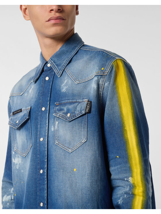 PHILIPP PLEIN PHILIPP PLEIN Koszula jeansowa 26853 Niebieski Regular Fit