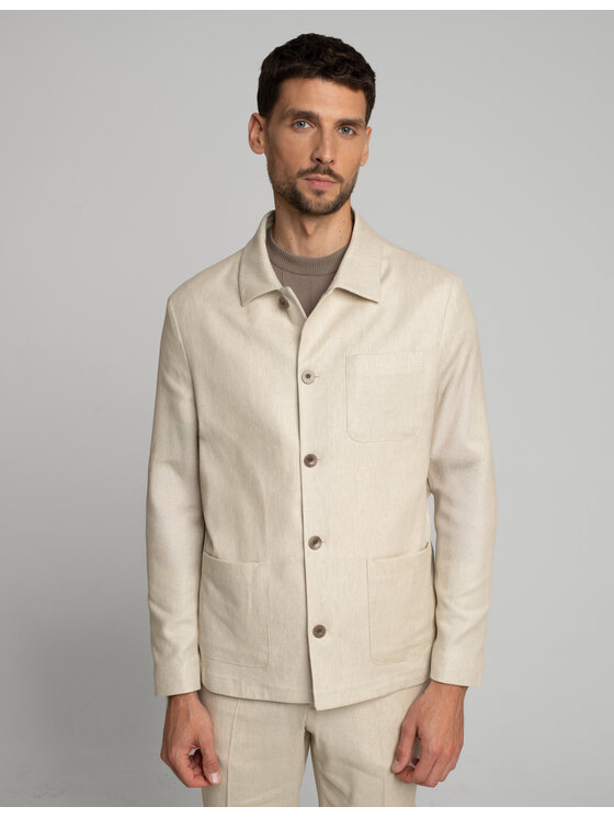 Borgio Borgio Koszula lodrino Beżowy Slim Fit