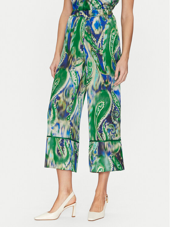 Simona Corsellini Simona Corsellini Pantaloni di tessuto P25CPPA02501 Verde Relaxed Fit