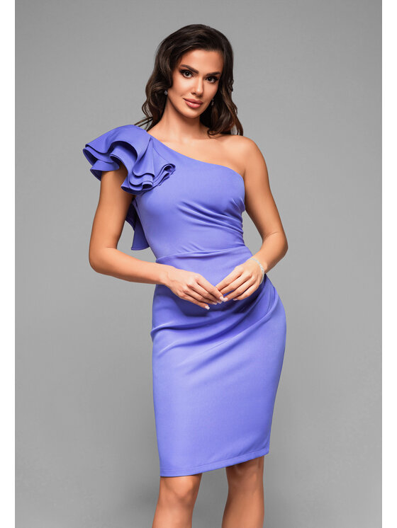 Ombre Ombre Sukienka koktajlowa LA-OM-DLR022 Fioletowy Regular Fit