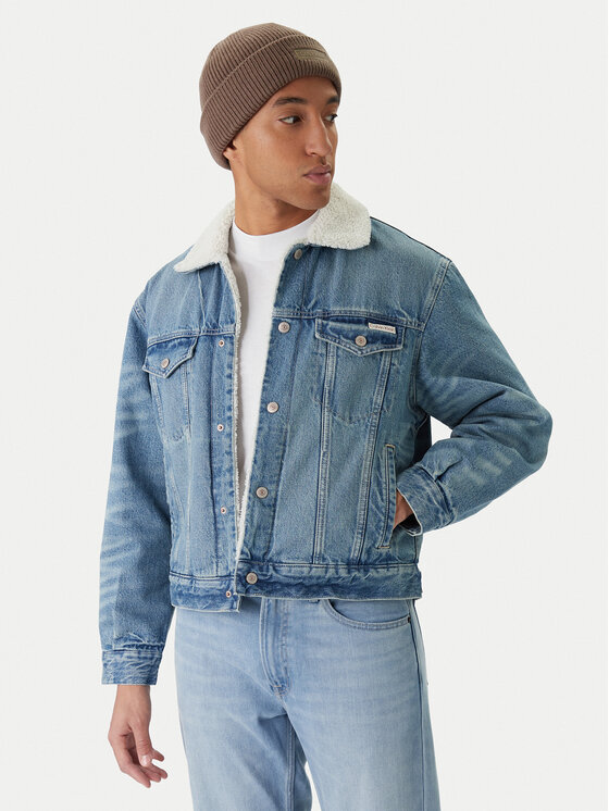 Calvin Klein Jeans Calvin Klein Jeans Farmer kabát 90s Sherpa LV04RD737G Kék Regular Fit