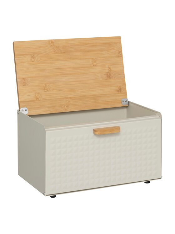 MIAhome MIAhome Chlebak metalowy 23,5x35,5x20,8 cm EXTRA beżowy Beżowy