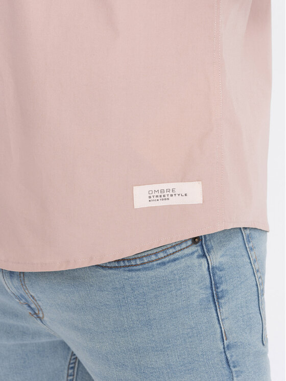 Ombre Ombre Košile OM-SHSS-0168 Béžová Regular Fit