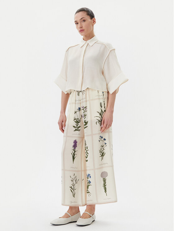 Weekend Max Mara Weekend Max Mara Culotte nadrág Lory 2515131012 Ekru Relaxed Fit