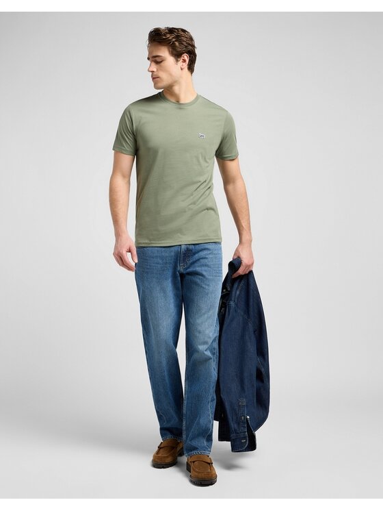 Lee Lee T-shirt SS PATCH LOGO TEE Verde Regular Fit