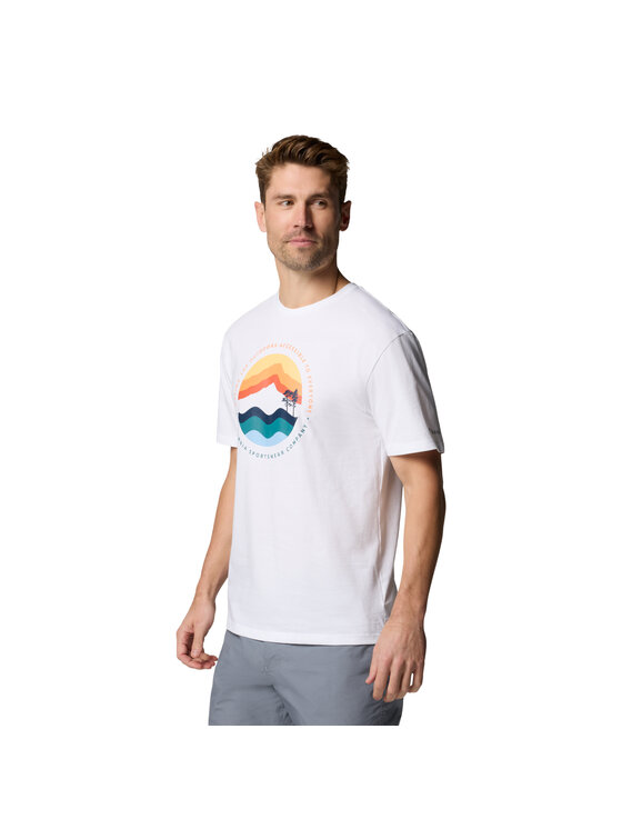 Columbia Columbia T-Shirt Columbia Path Lake II Graphic Tee Biały Regular Fit