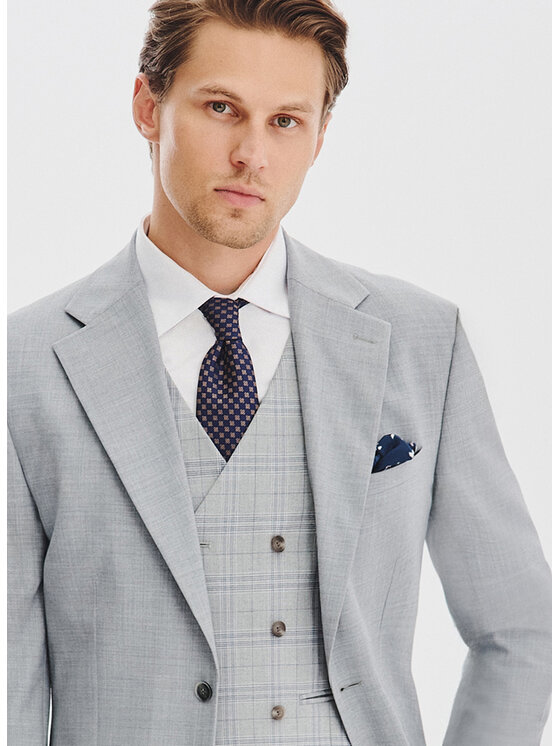 Pako Lorente Pako Lorente Marynarka P25WF-3G-004 Szary Super Slim Fit