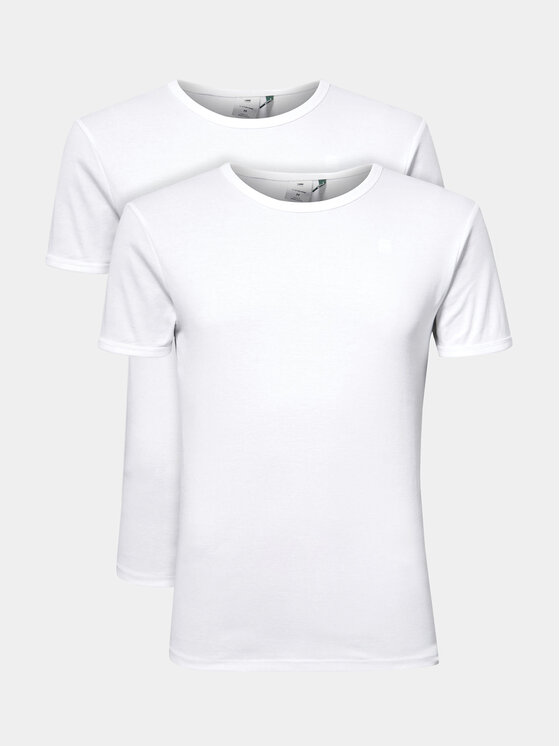 G-Star Raw G-Star Raw Komplet 2 t-shirtów D07205-124-110 Biały Slim Fit