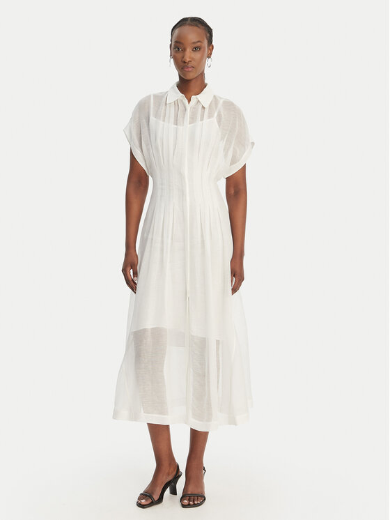 BOSS BOSS Vestito chemisier Davinata 50559733 Bianco Regular Fit