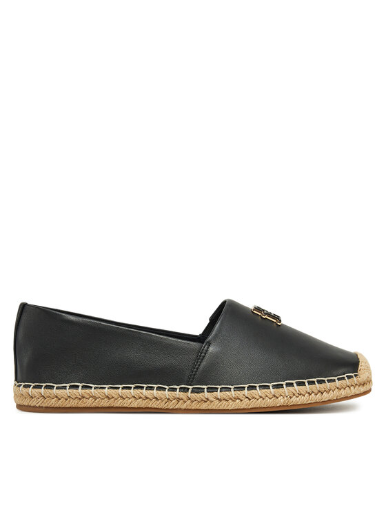 Tommy Hilfiger Espadrilky Th Logo Leather Espadrille FW0FW08540 Čierna
