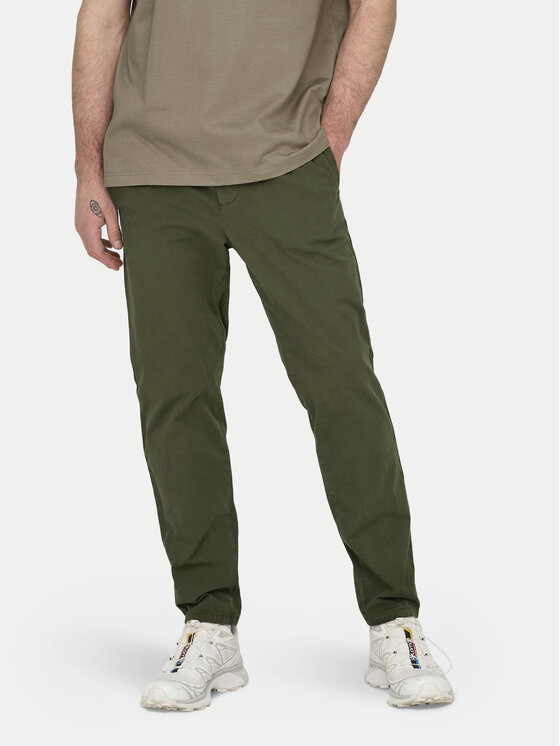 Only & Sons Chino Hlače Linus 22029765 Zelena Tapered Fit