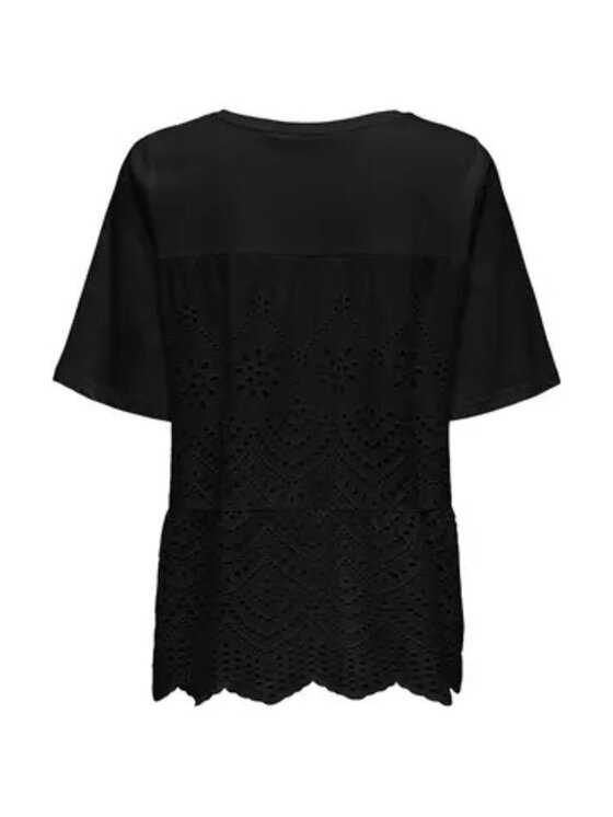 ONLY ONLY T-Shirt Onlpilla life ss emb Μαύρο Regular Fit