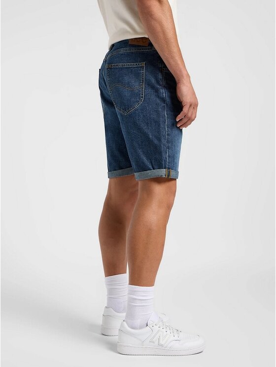 Lee Lee Szorty jeansowe 5 POCKET SHORT Niebieski Regular Fit
