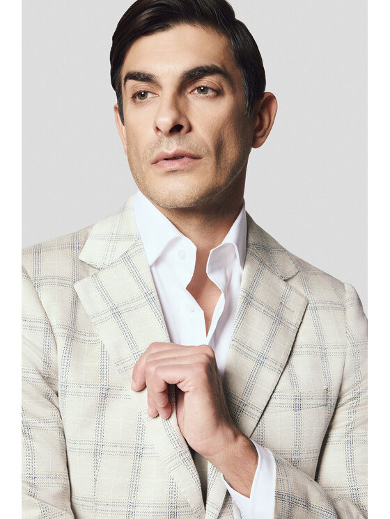 Lancerto Lancerto Marynarka Milazzo MA131125000015 Beżowy Slim Fit