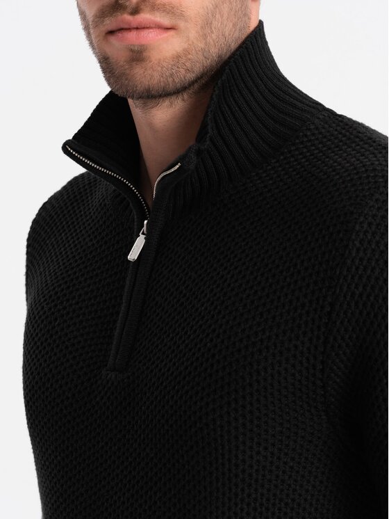 Ombre Ombre Svetr OM-SWZS-0105 Černá Regular Fit