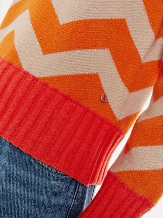 Frieda & Freddies Frieda & Freddies Sweter 3307 Pomarańczowy Regular Fit