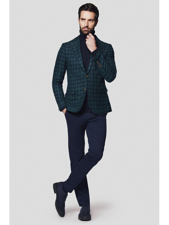Lancerto Lancerto Marynarka Molfetta MA131224000002 Zielony Slim Fit