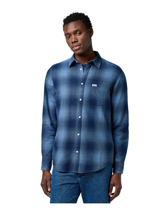 Wrangler Wrangler Koszula 112371653 Niebieski Regular Fit