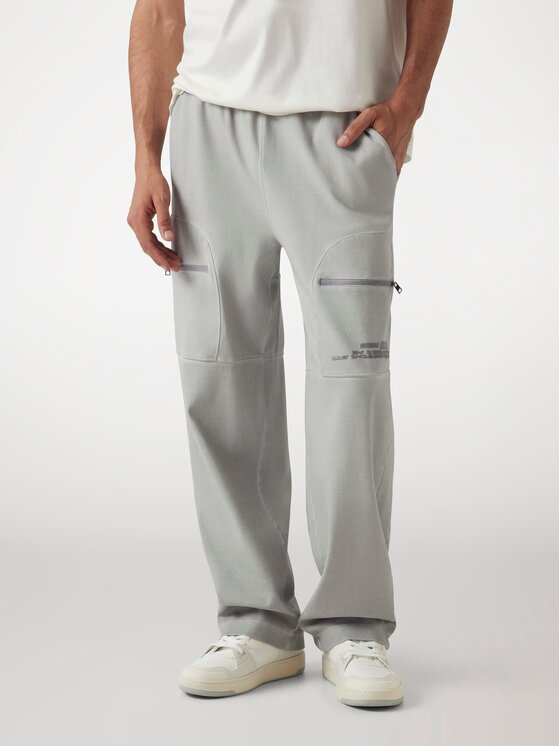 Guess Guess Kalhoty z materiálu 176717 Šedá Regular Fit